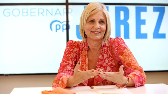 María José García-Pelayo, en la sede del PP.