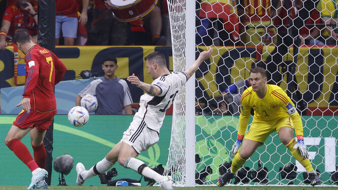 Morata celebra su gol ante Alemania.