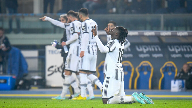 Los futbolistas de la Juventus celebran un gol en la Serie A.