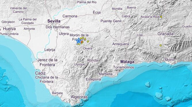 Epicentro del terremoto registrado en Morón.