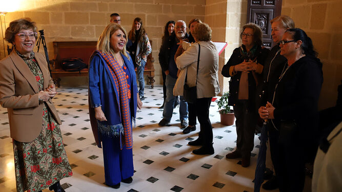 Mamen Sánchez, en la recepción a los participantes del programa ‘Siempre acompañados’ de Fundación ”la Caixa”.