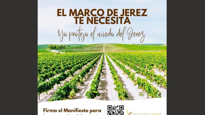 Carátula del Manifiesto para la protección del viñedo elaborado por la Ruta del Vino y el Brandy del Marco de Jerez.