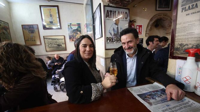 Edmundo Bal, con Mari Carmen Martínez este miércoles en La Moderna.
