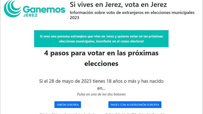 Ganemos Jerez promueve el voto extranjero para las municipales.