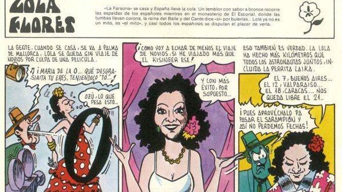 Lola Flores protagonista de un cómic de 1982.