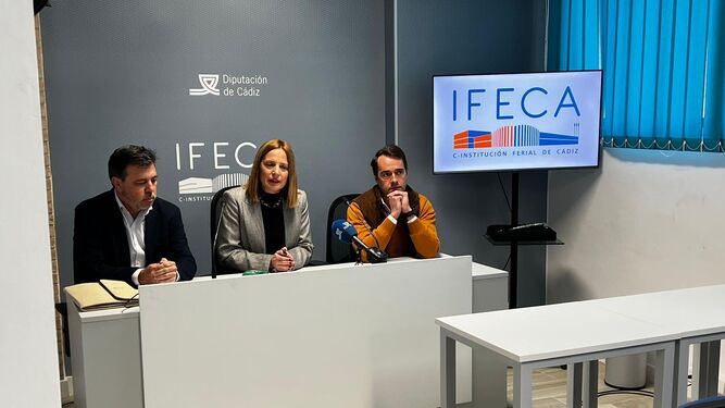 Miguel Pérez, Ana Carrera y Luis Ramírez, en la rueda de prensa en Ifeca.