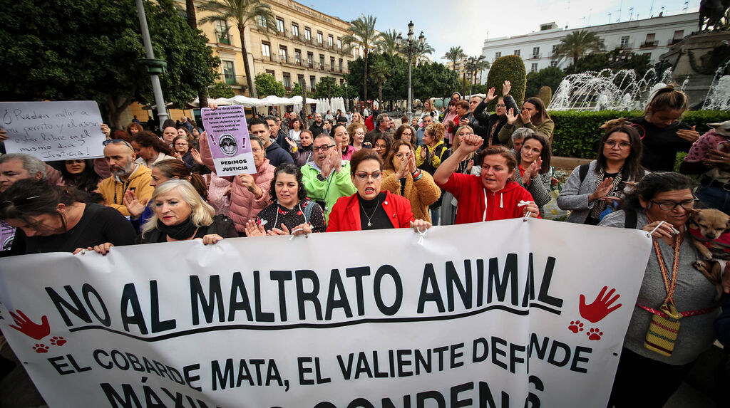 Protestas por el asesinato del perrito 'Oddie' en Jerez
