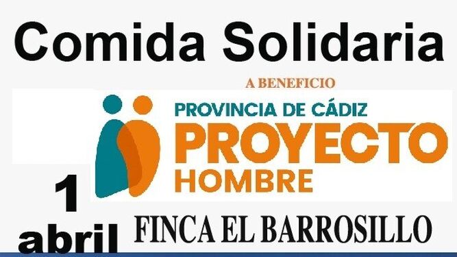 Detalle del cartel de la comida solidaria en El Barrosillo.