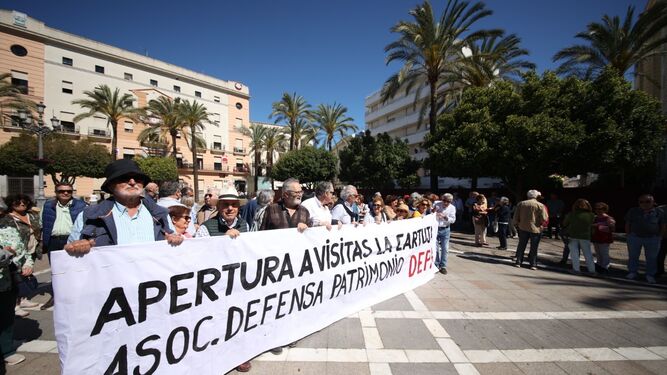 Imagen de la protesta de este miércoles en el Arenal.