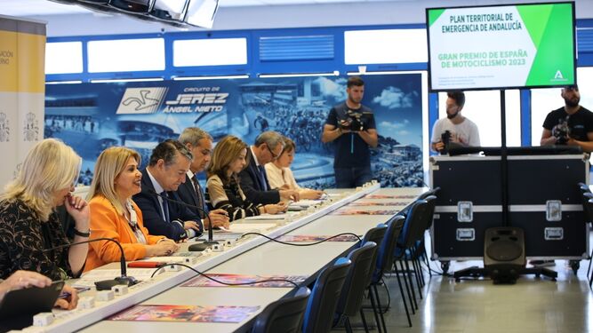 Imagen de la reunión del Comité Asesor del Plan Territorial de Emergencias de Andalucía en el Circuito de Jerez