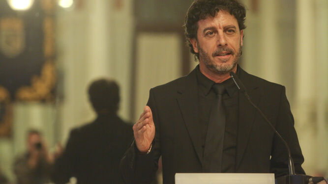 Emilio Morenatti, durante la entrega de los XIII Premios de Periodismo Ciudad de Málaga.