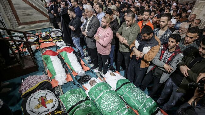 Funeral por los líderes de la Yihad Islámica en Gaza.