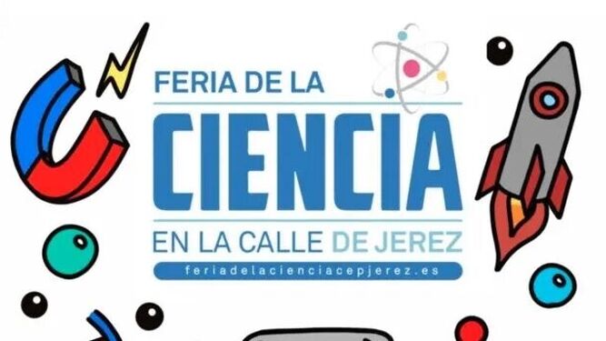 Parte del cartel de la Feria de la Ciencia en la Calle de Jerez