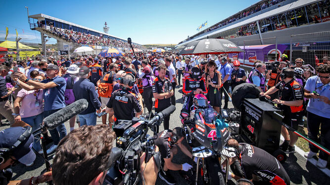 Momentos previos a la carrera de MotoGP celebrada en el Circuito de Jerez.