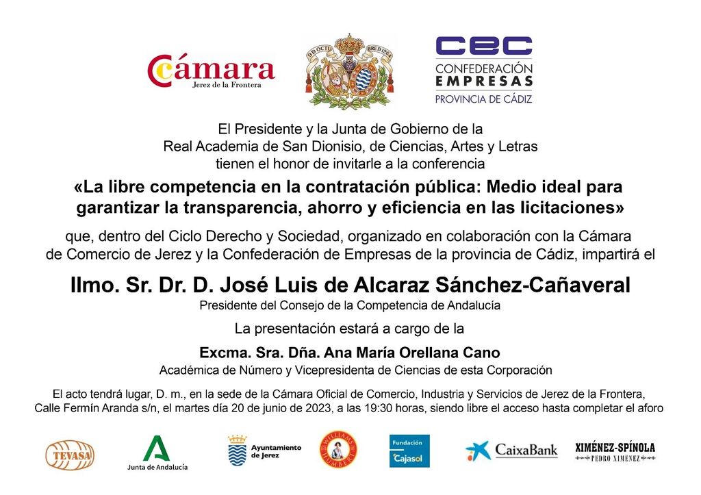 Conferencia en la C&aacute;mara de Comercio de Jerez