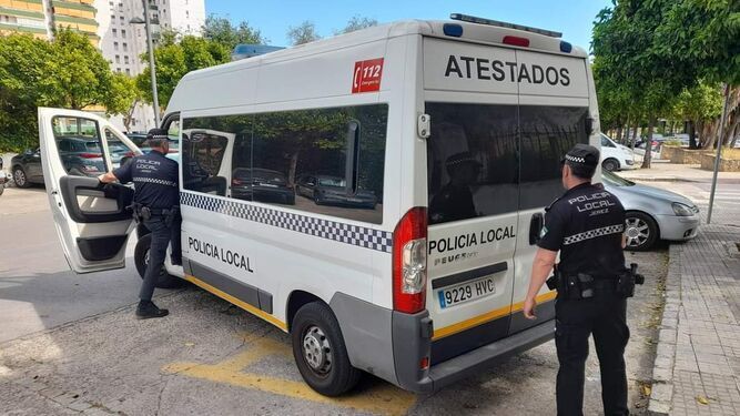 Furgoneta de atestados de la Policía Local de Jerez.