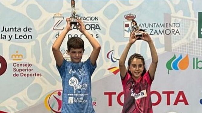 Javier Galán y Carmen Gómez, campeones de España de dobles mixtos.