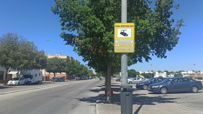 Imagen de las señales instaladas este jueves en la zona sur de Jerez.