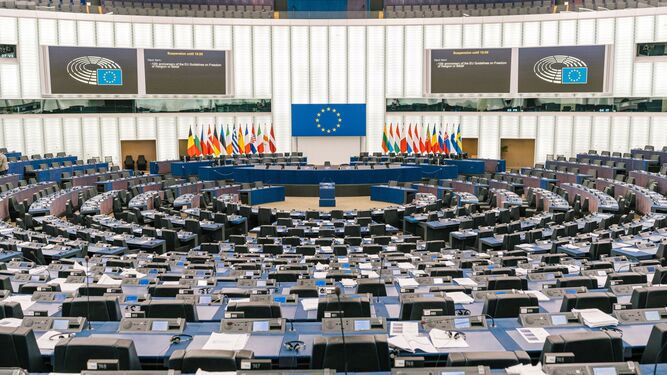 Vista general del hemiciclo del Parlamento Europeo en Estrasburgo.