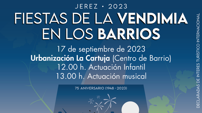 Las Fiestas de la Vendimia 2023 llegan este domingo a la Urbanización La Cartuja.