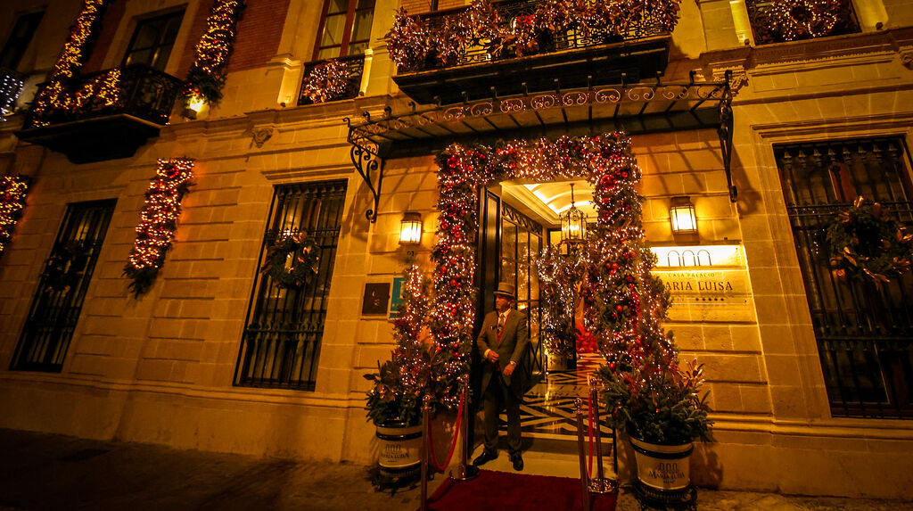 Espectacular decoraci&oacute;n navide&ntilde;a del Hotel Casa Palacio Mar&iacute;a Luisa de Jerez