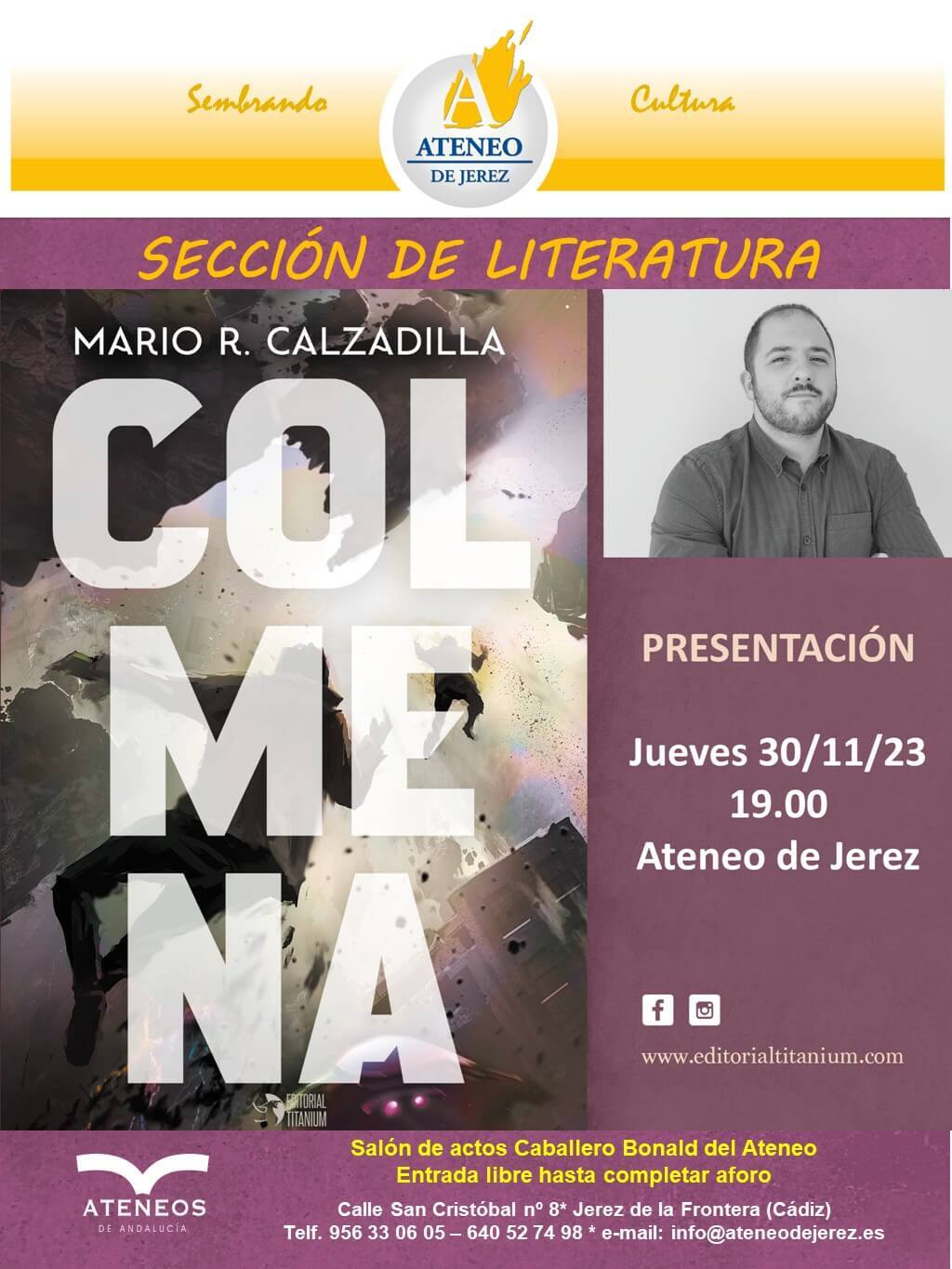 Presentaci&oacute;n de la novela 'Colmena' de Mario R. Calzadilla