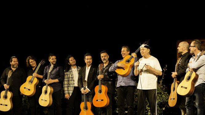 Una imagen del homenaje que hizo el Festival de la Guitarra de Jerez a Balao.