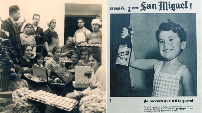 Los mantecados de Estepa y la cerveza San Miguel, dos clásicos en las cenas de Navidad.