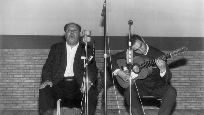 Tío Borrico y Parrilla, en la Fiesta de la Bulería de 1967.
