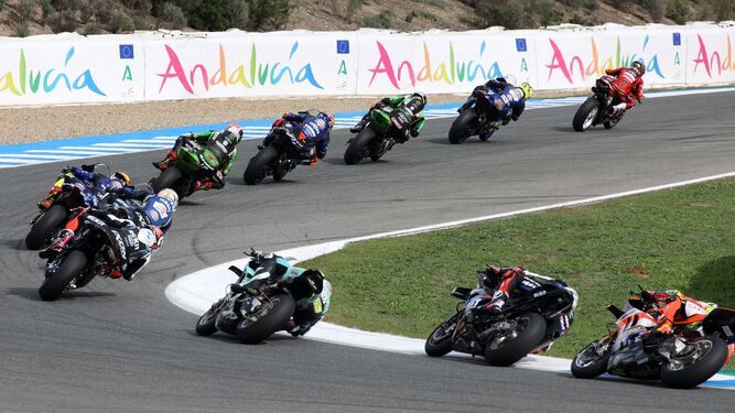 Un instante de la prueba de Superbike celebrada en octubre en el Circuito de Jerez.