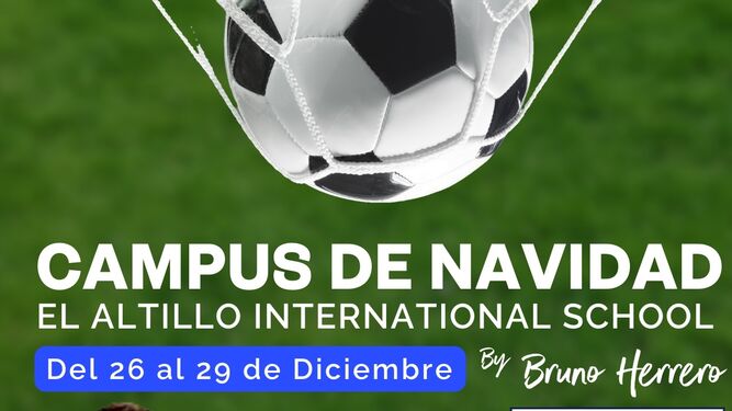 Detalle del cartel del  Campus de Navidad de El Altillo International School.