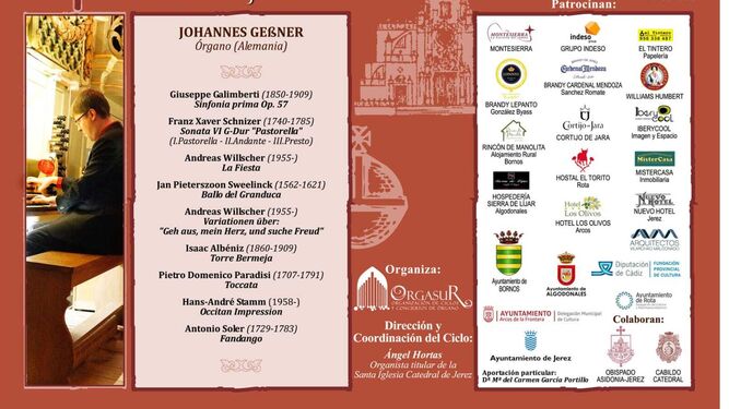 Cartel de la nueva cita del Ciclo Internacional de Órgano 'Diócesis de Asidonia-Jerez'.