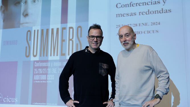 José Luis Ordóñez y Miguel Olid, este jueves en el seminario que acoge el Centro de Iniciativas Culturales de la Universidad de Sevilla.