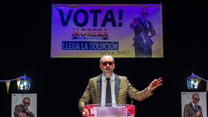 Un momento de la obra 'Morera for President' en el Teatro de Las Cortes.
