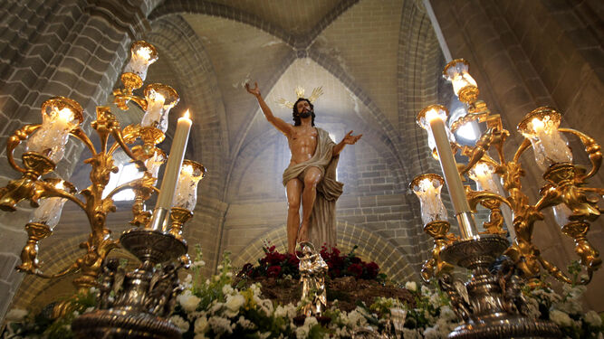 La imagen de Cristo Resucitado en la Catedral.