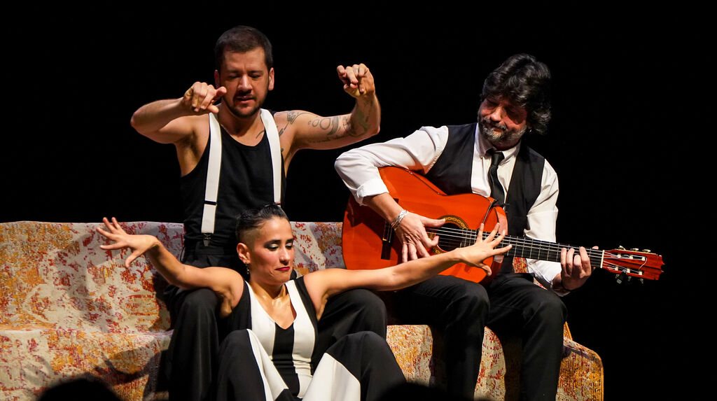 Karen Lugo, Jos&eacute; Maldonado y Chicuelo en 'Tres Piezas'