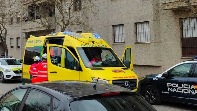 Una ambulancia del 061, durante un servicio realizado en Jerez.