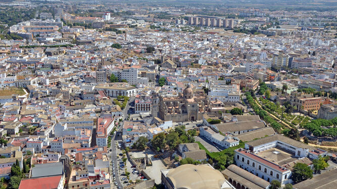 Imagen aérea del centro histórico.