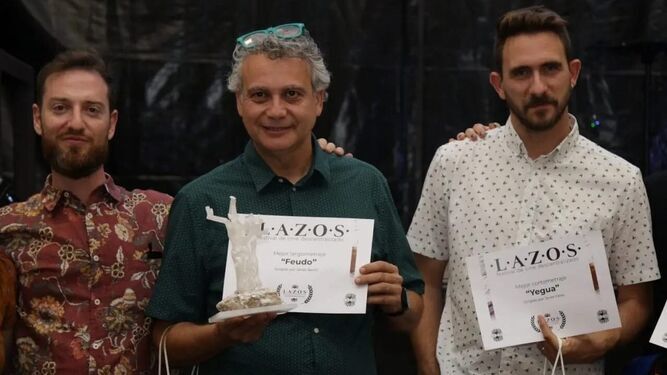 El director isleño Javi Barón, en el Festival de Cine Descentralizado Lazos, donde su obra 'Feudo' fue premiada.