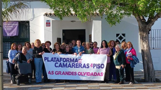 Protesta, este miércoles en La Barca, de la 'Plataforma por las Camareras de Piso. Las grandes olvidadas'.