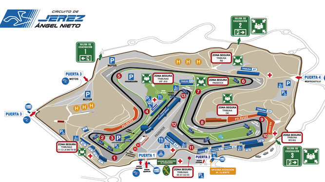 Plano del Circuito de Jerez-Ángel Nieto.