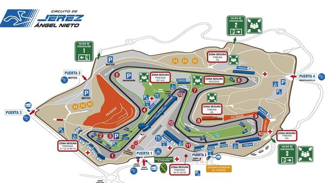 Plano del Circuito de Jerez - Ángel Nieto.